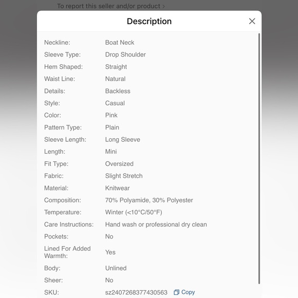 SHEIN Pink Oversized Off-the-Shoulder Sweater - Picture 4 of 9